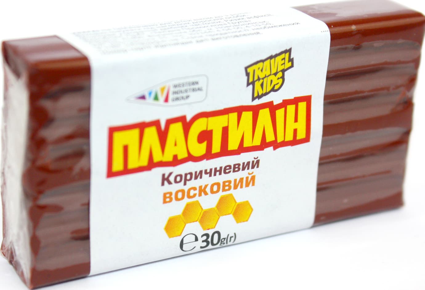 Пластилин "Гамма UA" 30гр коричневый,восковой №333109(12)(48)
