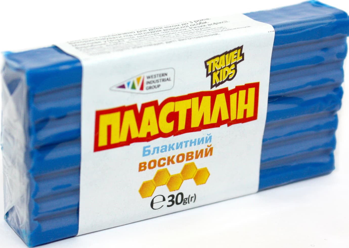 Пластилин "Гамма UA" 30гр голубой,восковой №333110(12)(48)