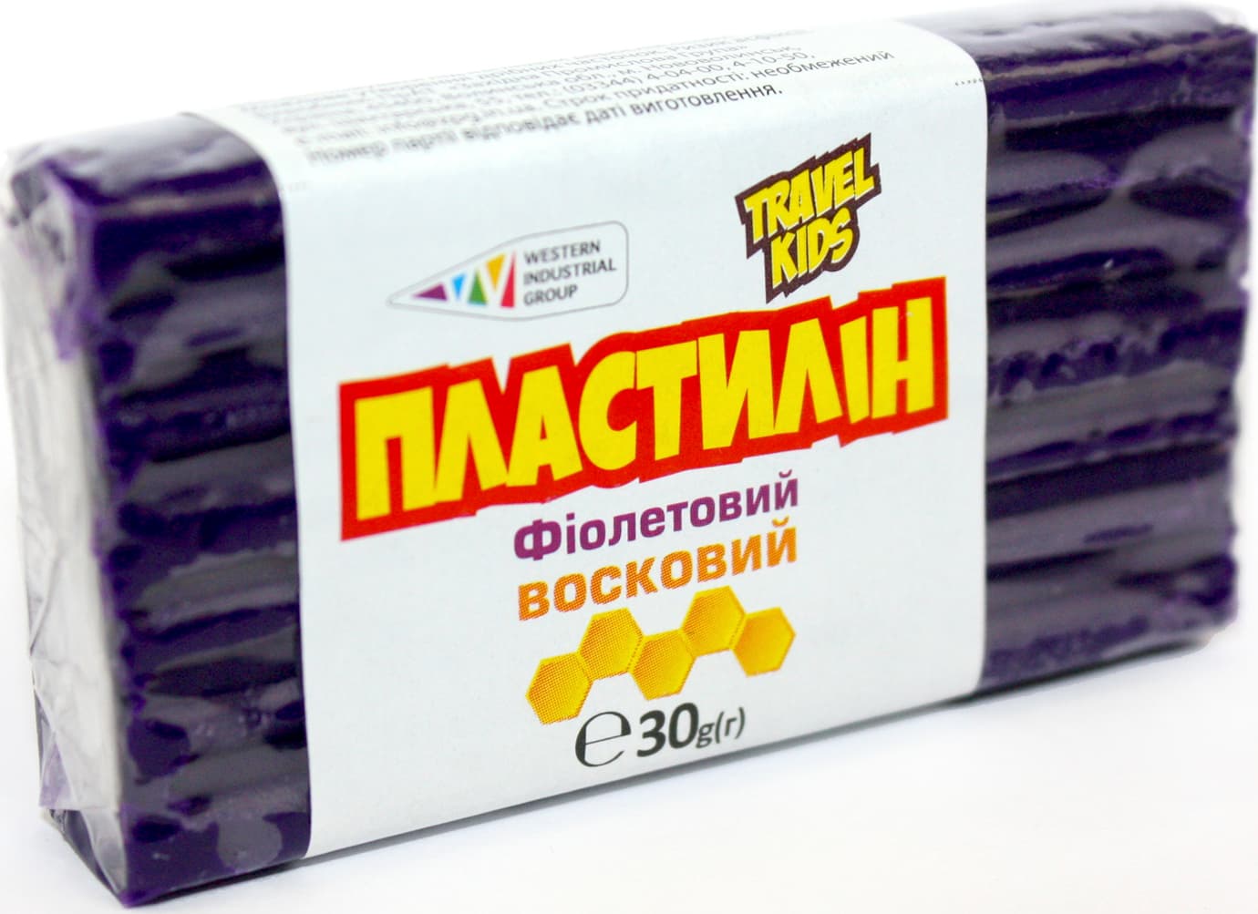Пластилин "Гамма UA" 30гр фиолетовый,восковой №333112(12)(48)