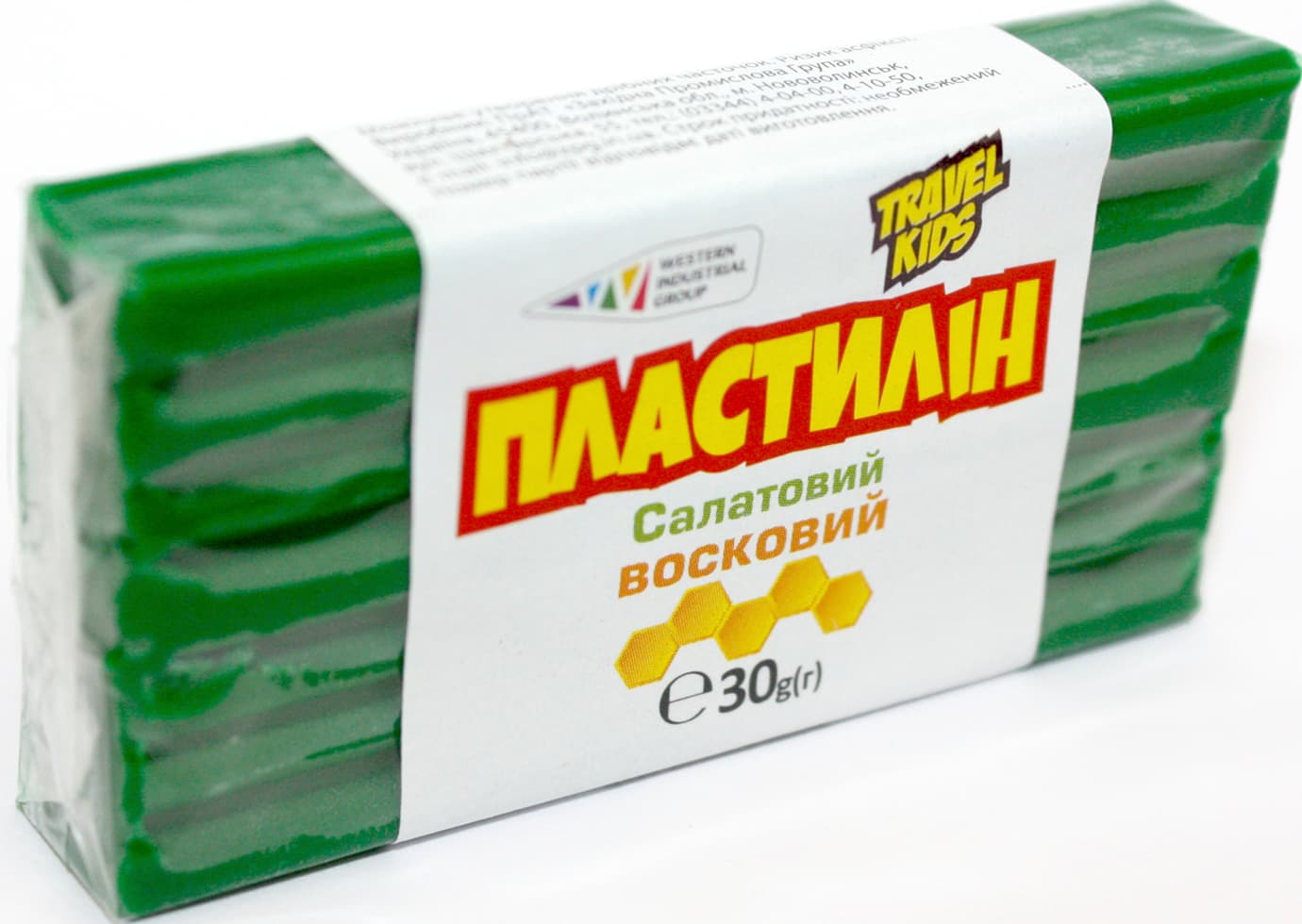 Пластилин "Гамма UA" 30гр салатовый,восковой №333102(12)(48)