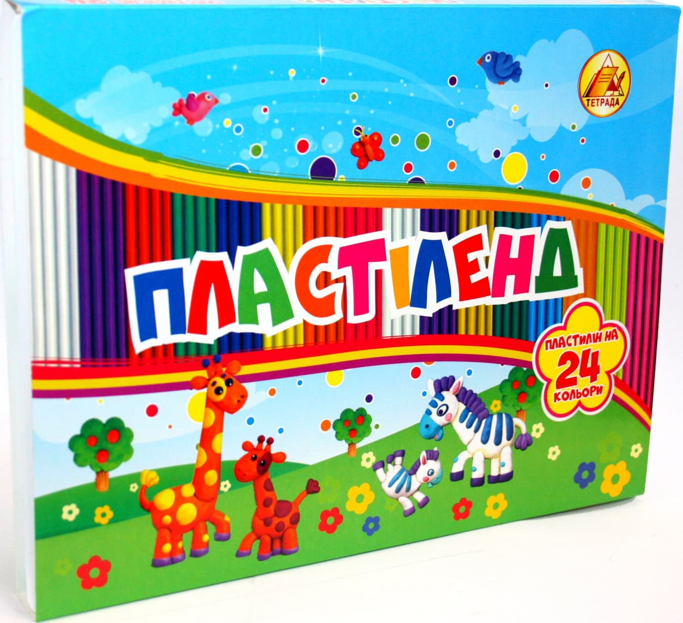 Пластилин 24 цвета 370 гр Липландия/Пластиленд Тетрада (20)
