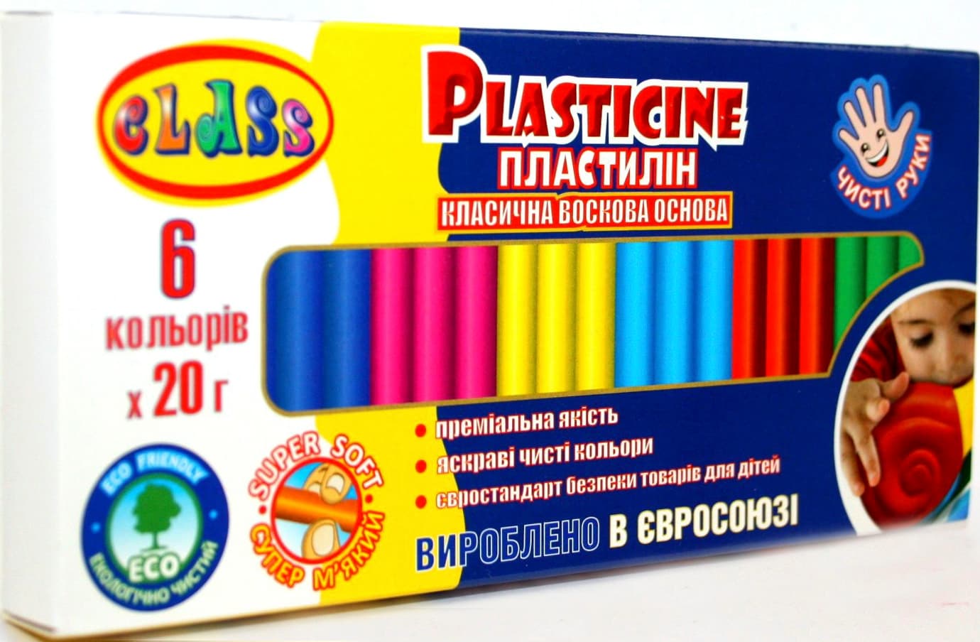 Пластилин 6 цветов 20 гр Class MAXI (60) 7643С