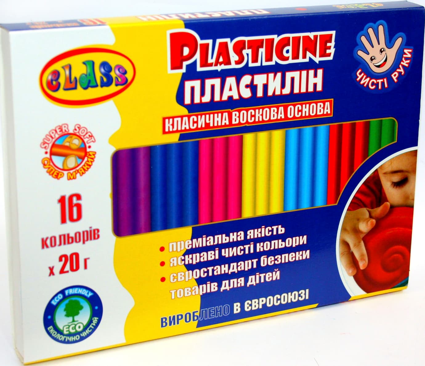 Пластилин 16 цветов 20 гр Class MAXI (30) 7647С