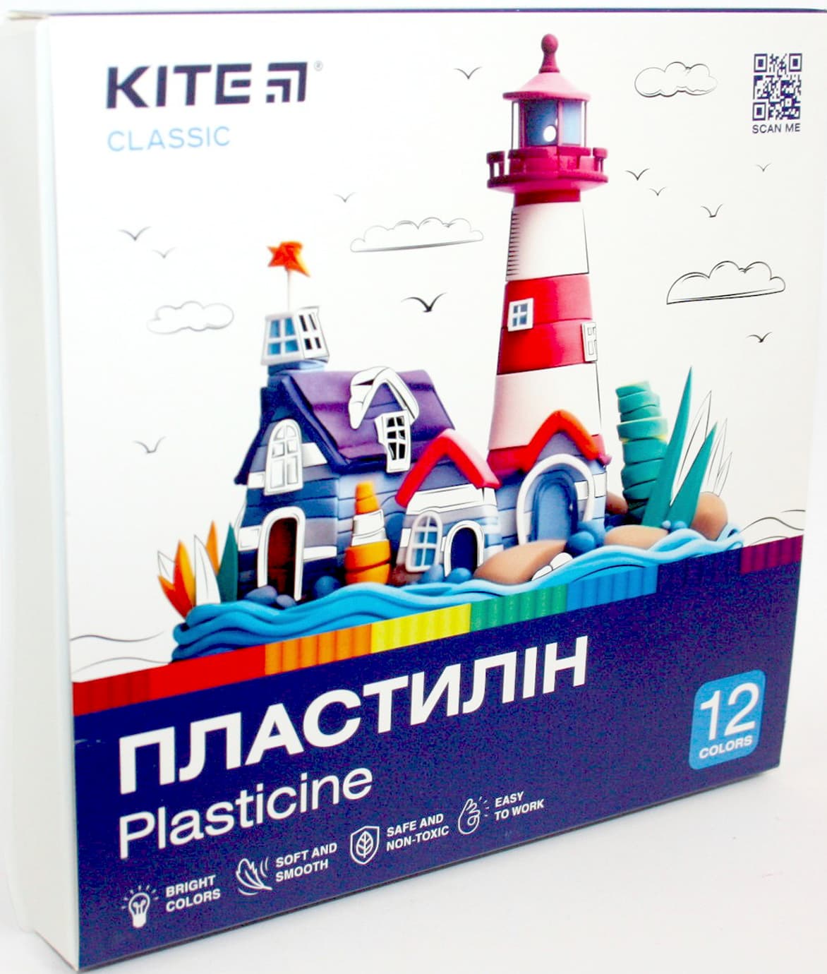 Пластилин "Kite" Classic 12 цветн. 240гр №K-1086(20)