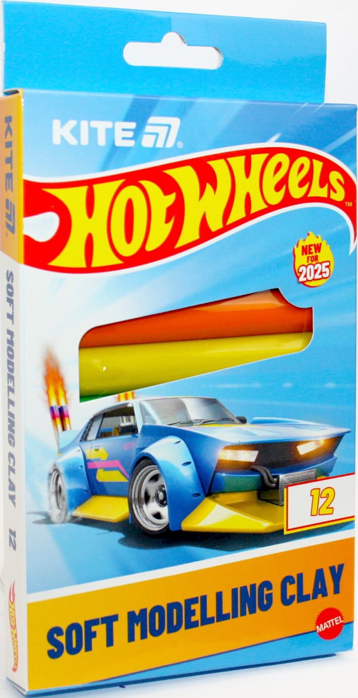 Пластилін "Kite" Hot Wheels-1 12 кольор. 200гр воск. №HW25-086-1(1)(30)(60)