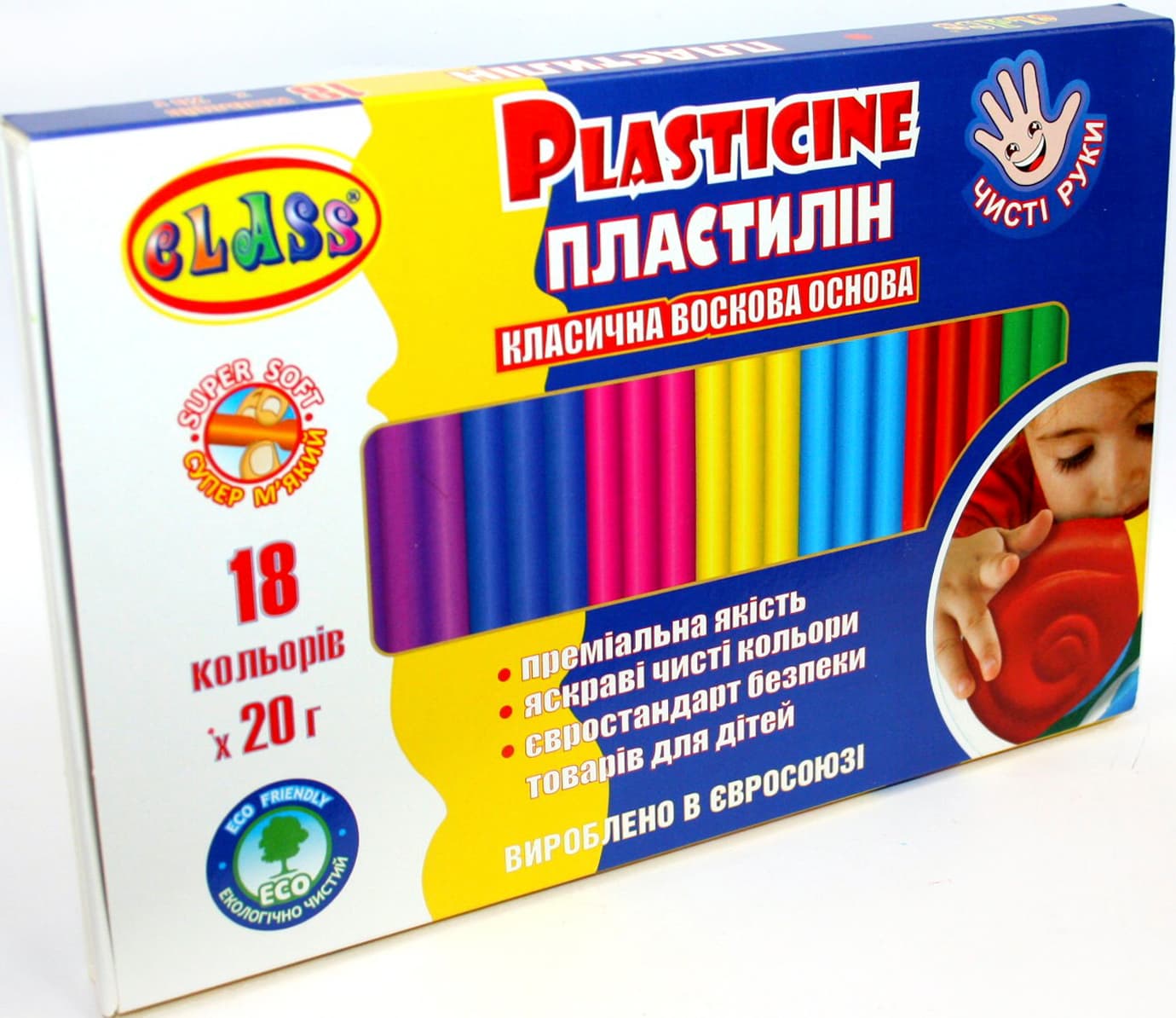 Пластилін "Class" МАХІ 18 кольор.х 20гр №7660С(30)