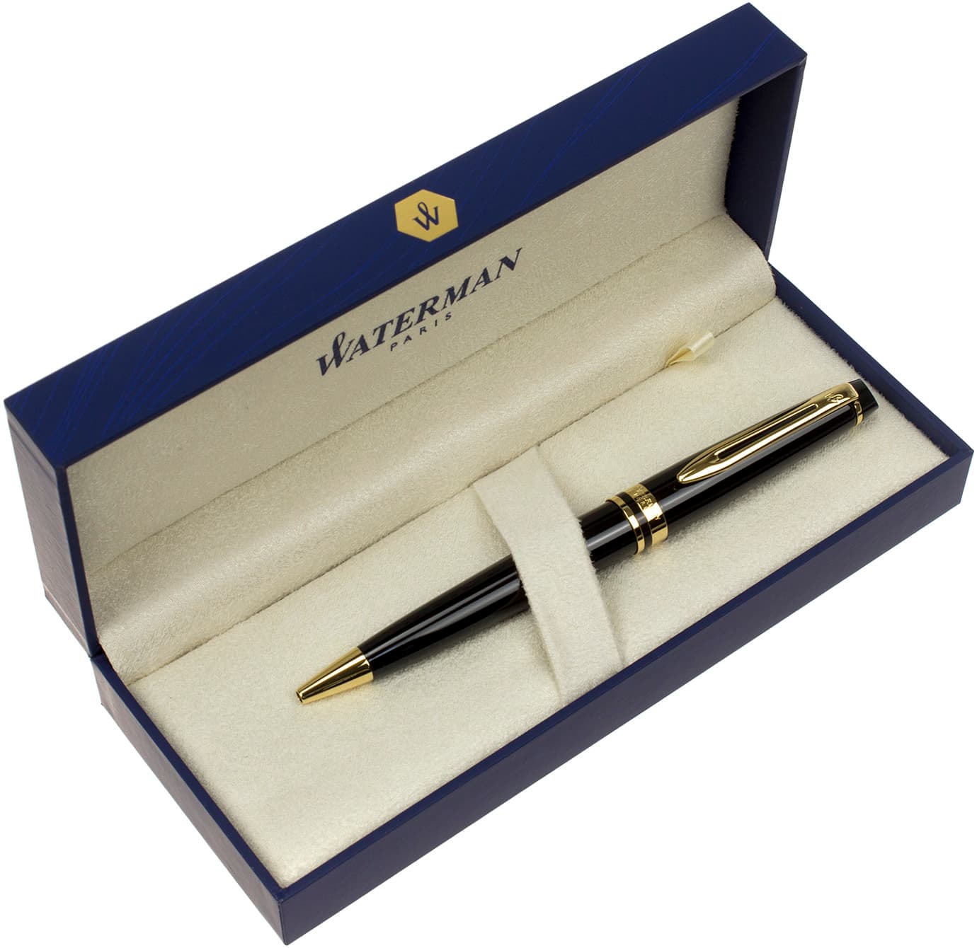Ручка кулькова Waterman Expert чорна з позолотою 20021
