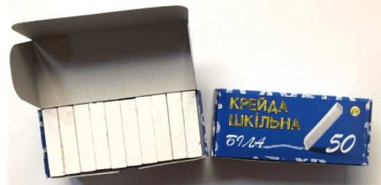 Крейда біла "Тетрада" №ТЕ12538 50шт шкільна(1)(30)