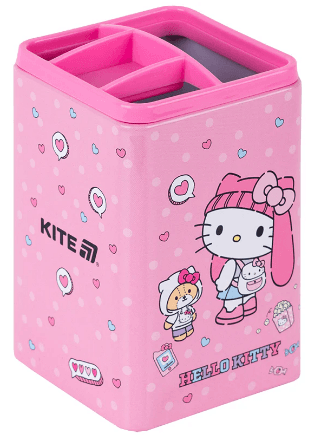 Стакан для ручек "Kite" №HK25-105-1 квадр. Hello Kitty(12)(96)