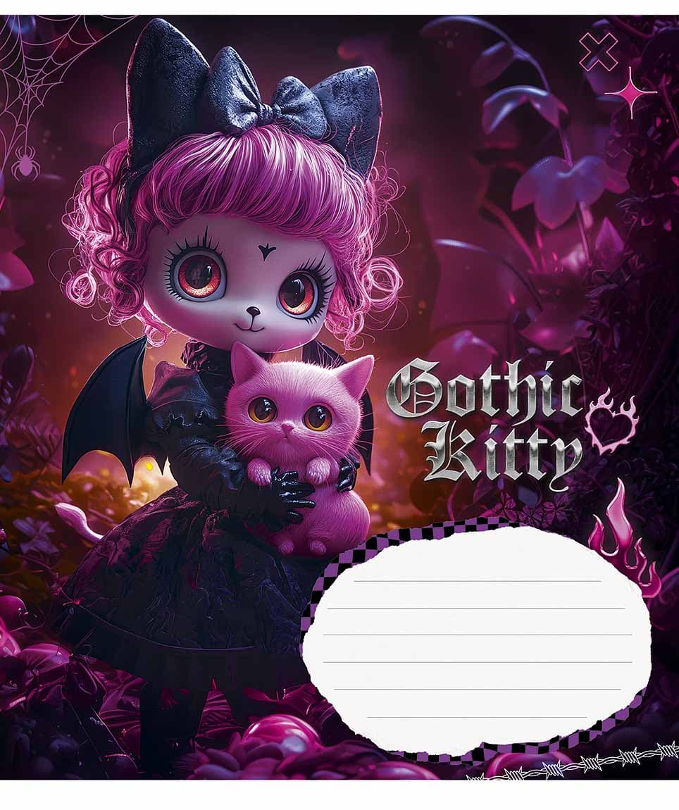Зошит 18арк. кліт. Школярик "Gothic cats"виб.УФ-лак №018-3531K(25)(250)