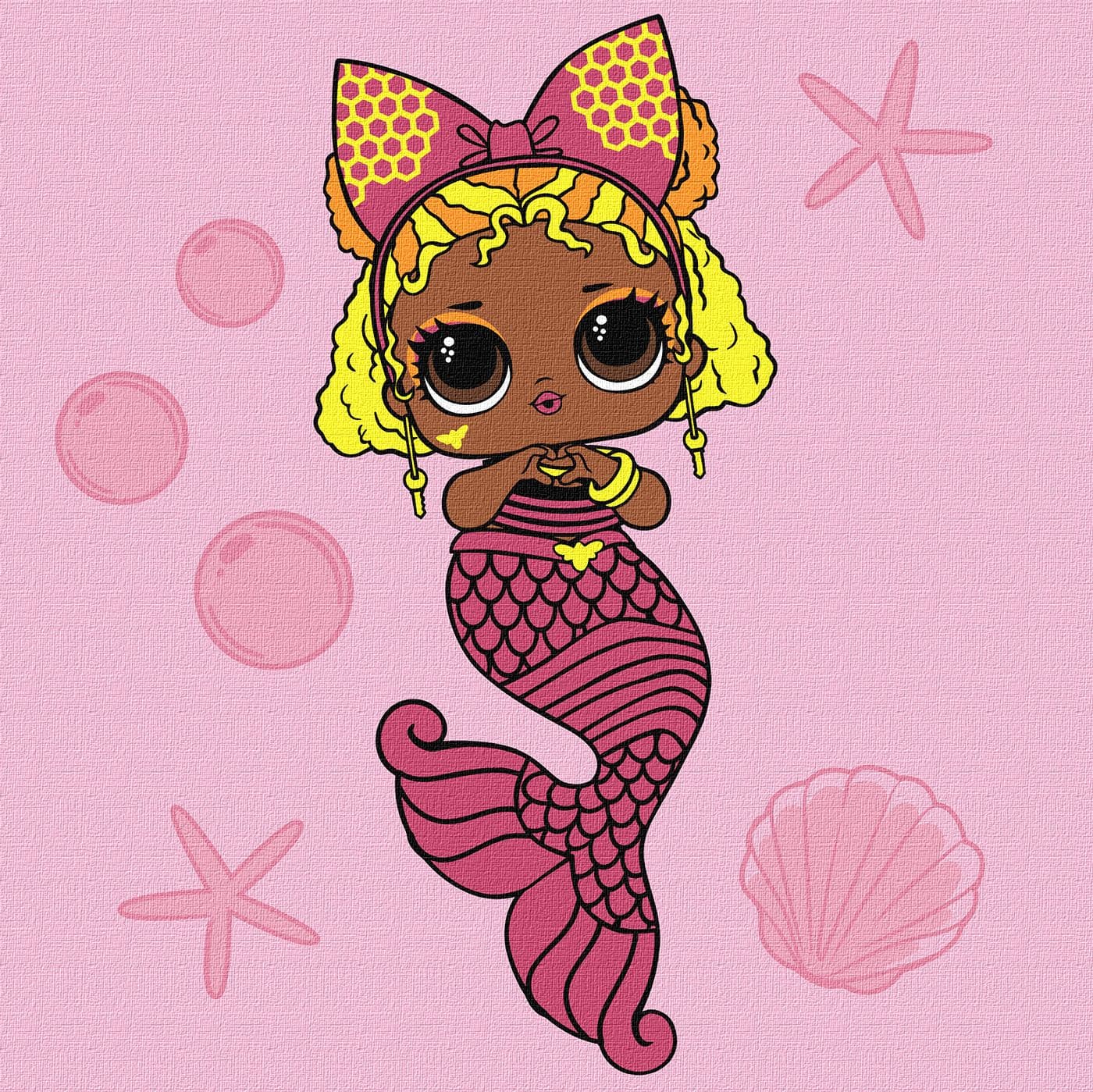 Картины по номерам акрил. для дете"L.O.L.Surprise!Mermaids QueenBe"40х40см№KHO6265/Идейка/