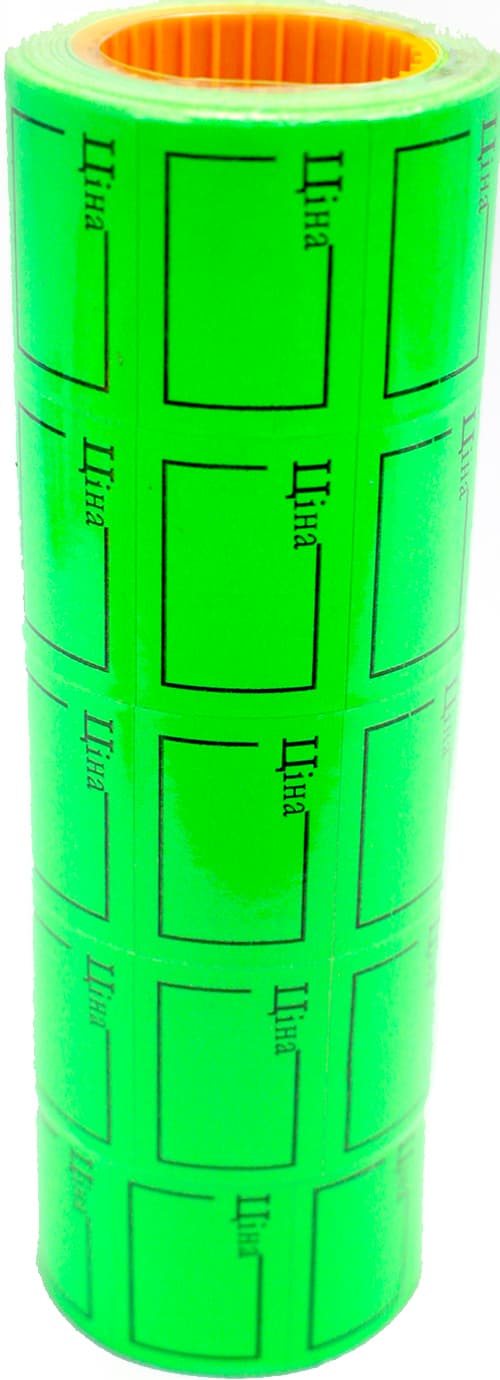 Ценник клейкий в рул. 6м "Buromax" "Цена" 35х25мм 240шт зелёный №BM282106-04(10)(200)