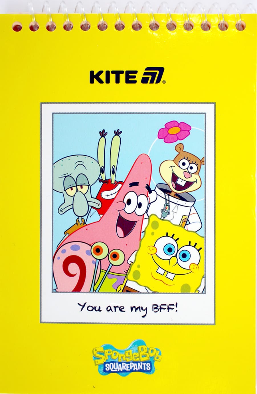 Блокнот пруж. А6 48арк. б/лін. пласт. Sponge Bob №SB25-196/Kite/(20)
