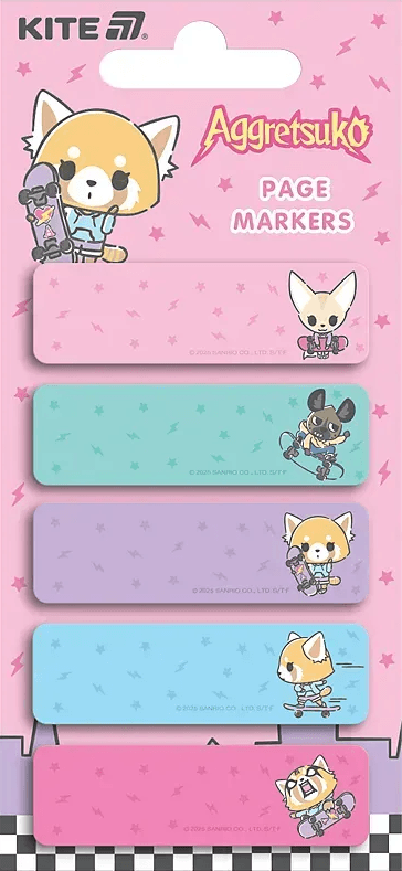 Закладка бумаж. "Kite" №AR25-480 Aggretsuko 5х15х50мм,100шт с рисунком(40)
