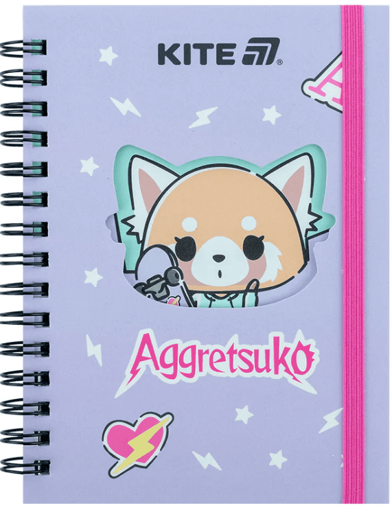 Блокнот пруж. А6 80л. клет. вырубка "Aggretsuko" №AR25-229/Kite/(50)