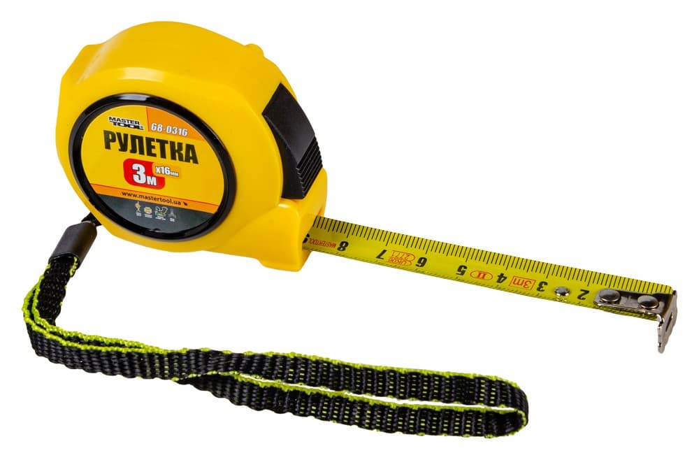 Рулетка Master Tool автом. фіксатор полотна №68-0316 3мх16мм
