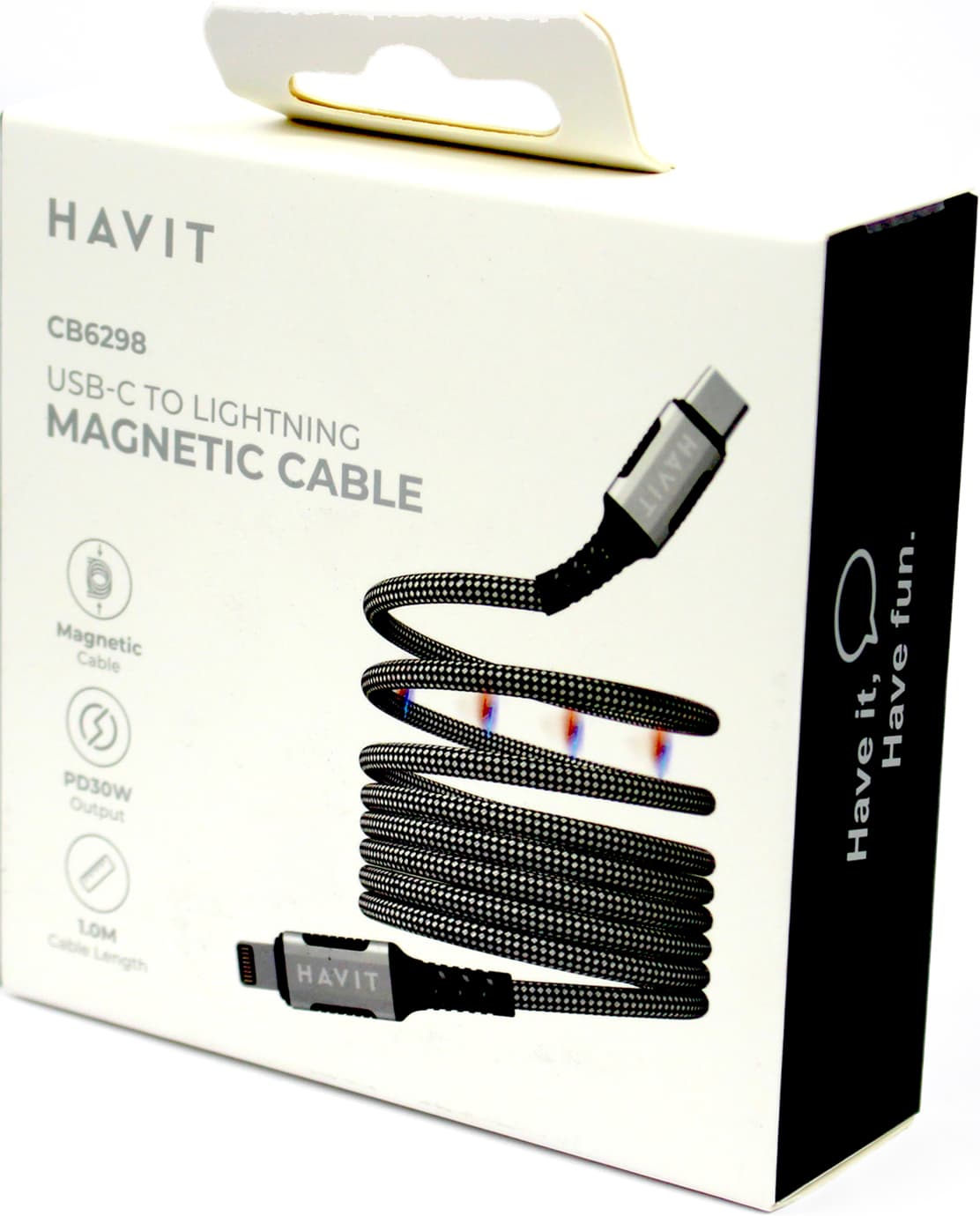 Кабель USB > Lightning+Type-C Havit HV-CB6298 PD30W 3A 1м,black