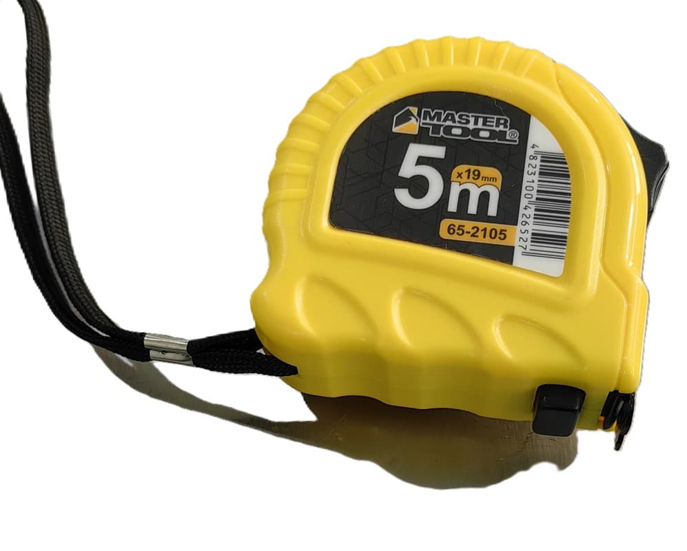 Рулетка Master Tool кнопка Stop,протиковзний гачок №65-2105 5мх19мм