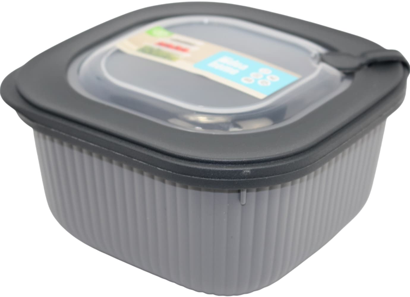 Контейнер для пищ. прод. пласт. "Idea Home Line Box Gray" 0,6л квадр. №00681(24)