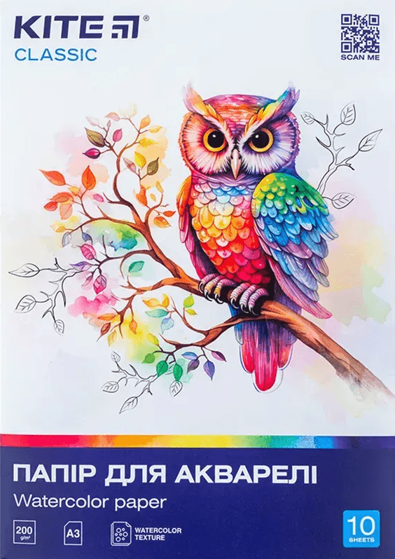 Папка для аквар. 10/200 А3 Kite Classic №K-268/Kite/(50)