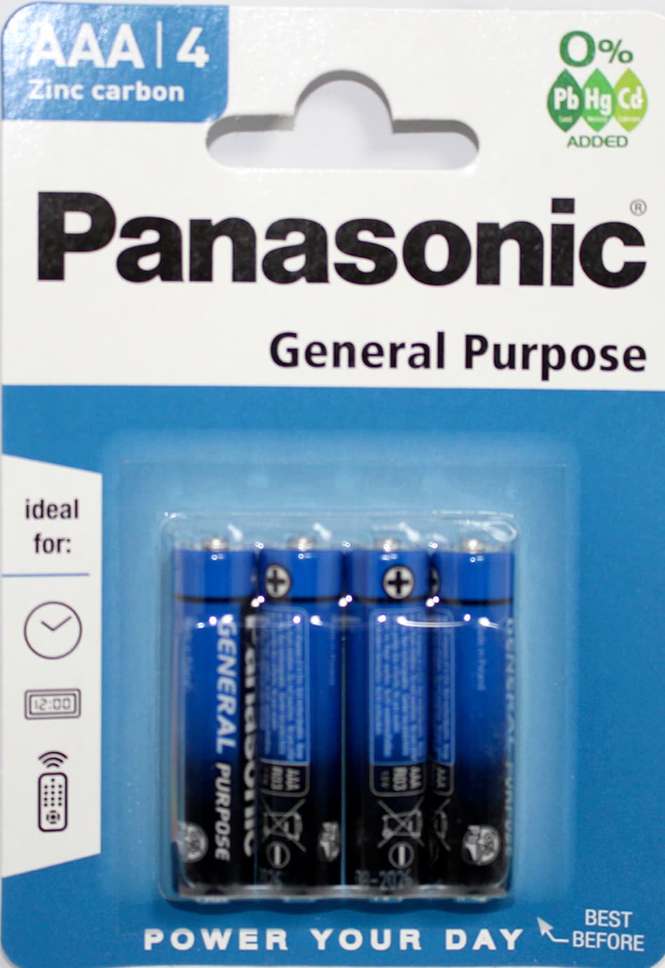 Батарейки Panasonic General Purpose R-03/блистер 4шт (12)(60)