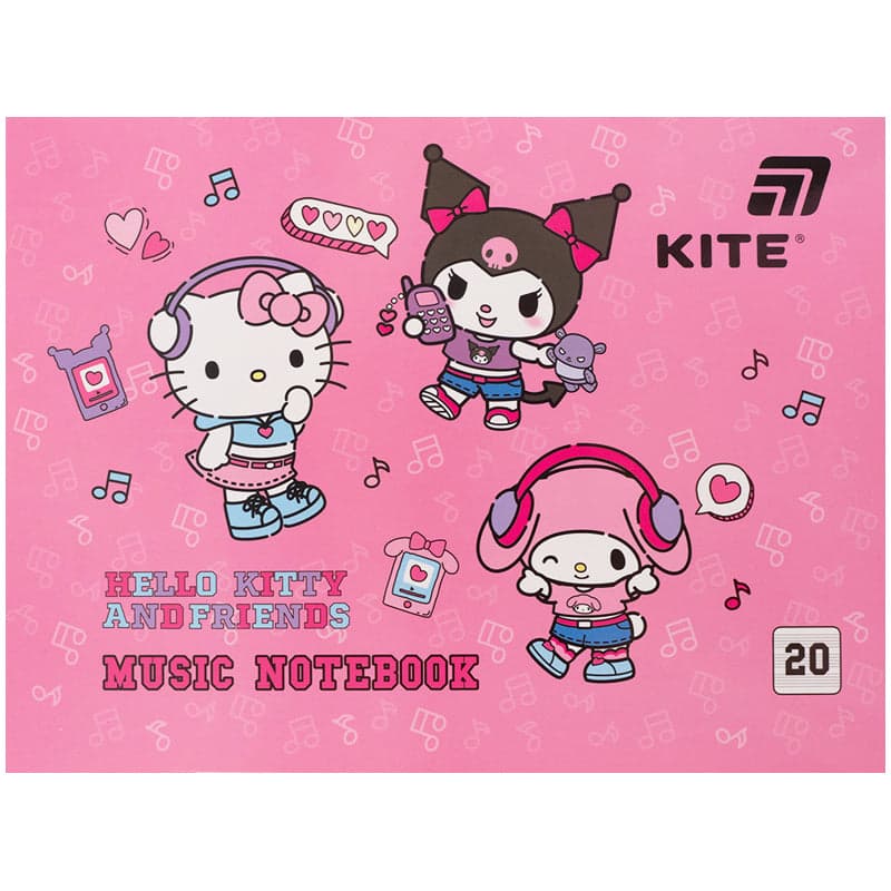 Нотний зошит А5 20арк. Hello Kitty №HK26-405/Kite/(10)