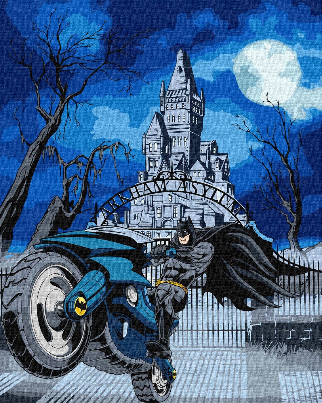 Картини по номерах акрил. "Batman: Batcycle з фарбами металік" 40х50см №KHO8709/Ідейка/