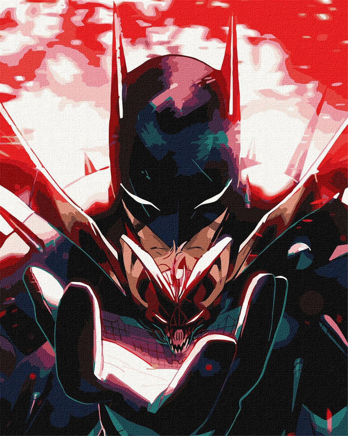 Картини по номерах акрил. "Batman: Темний Лицар з фарбами металік" 40х50см №KHO8718/Ідейка