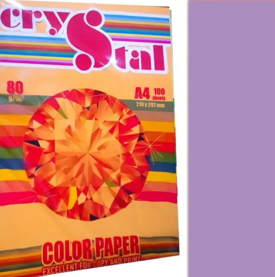 Папір кольор. А4 80г/м інт. Crystal Color Taro 274 (фіолетовий)(100)(2500)