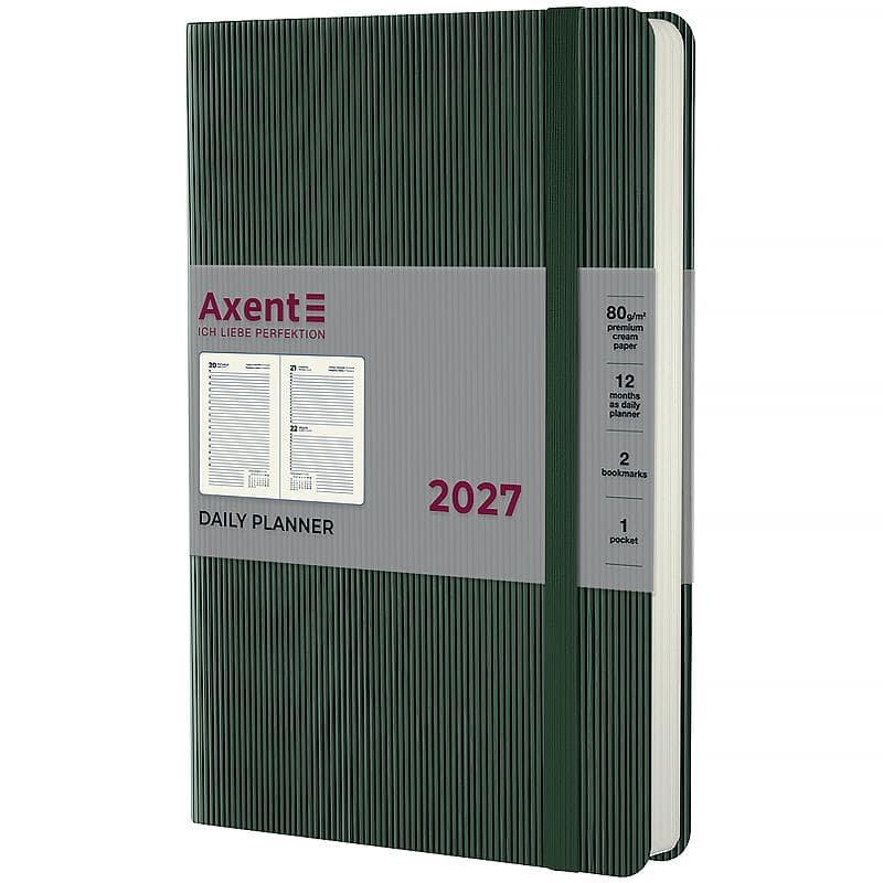 Щоден. А5 "Axent" дат2027 Partner Lines темно-зелений №8815-27-23-A(12)