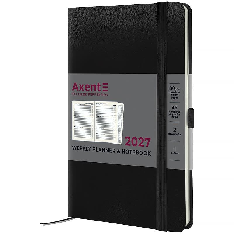 Щотижн. А5 "Axent" дат2027 Partner Strong чорний №8505-27-01-A(12)