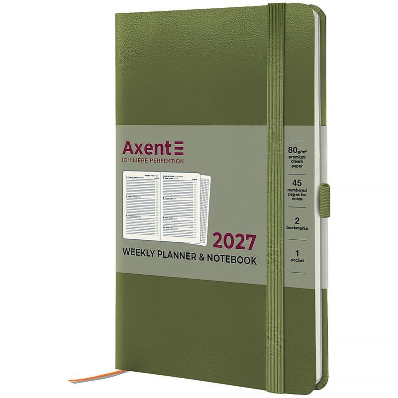Щотижн. А5 "Axent" дат2027 Partner Strong хакі №8505-27-65-A(12)
