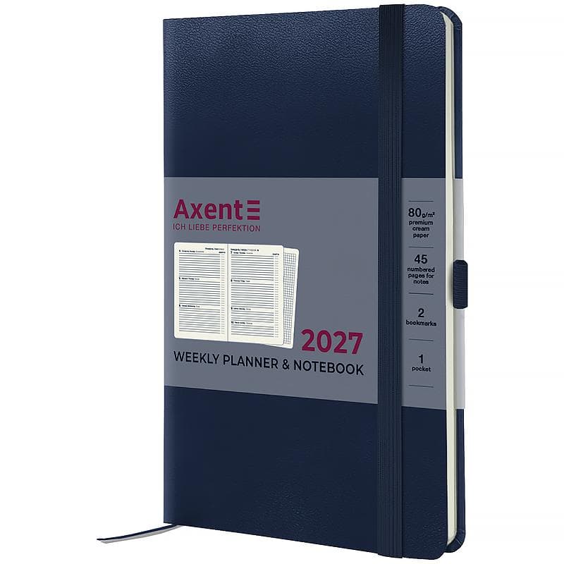 Щотижн. А5 "Axent" дат2027 Partner Strong синій №8505-27-02-A(12)