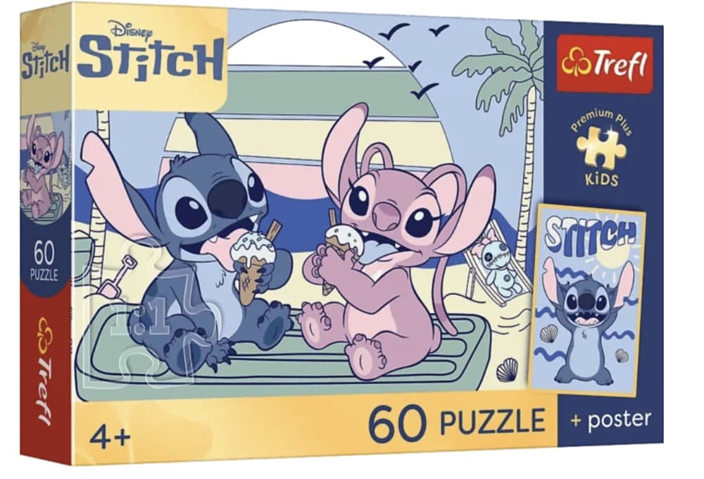 Пазли Trefl 60ел. Premium Plus Kids  Disney Lilo&Stitch Час гри зі Стічем №17430
