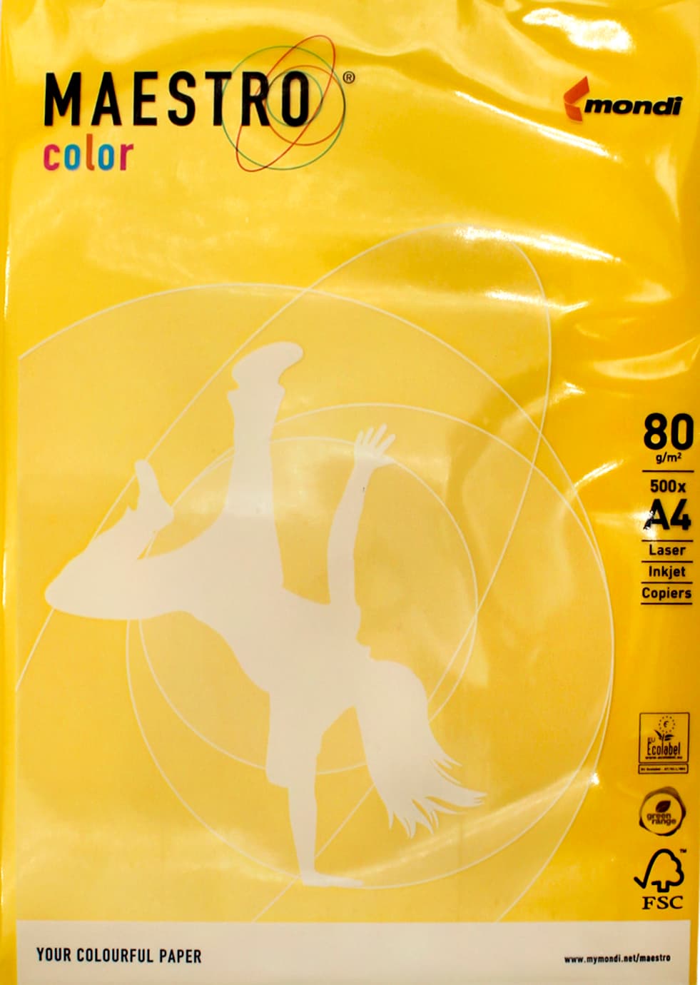 Бумага цветн. А4 80г/м Maestro Color Mustard IG50 (горчичный)(500)
