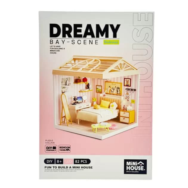 Конструктор-румбокс Mini House серії "Інтер'єр" – Спальня,світло №8004/КіддіСвіт/