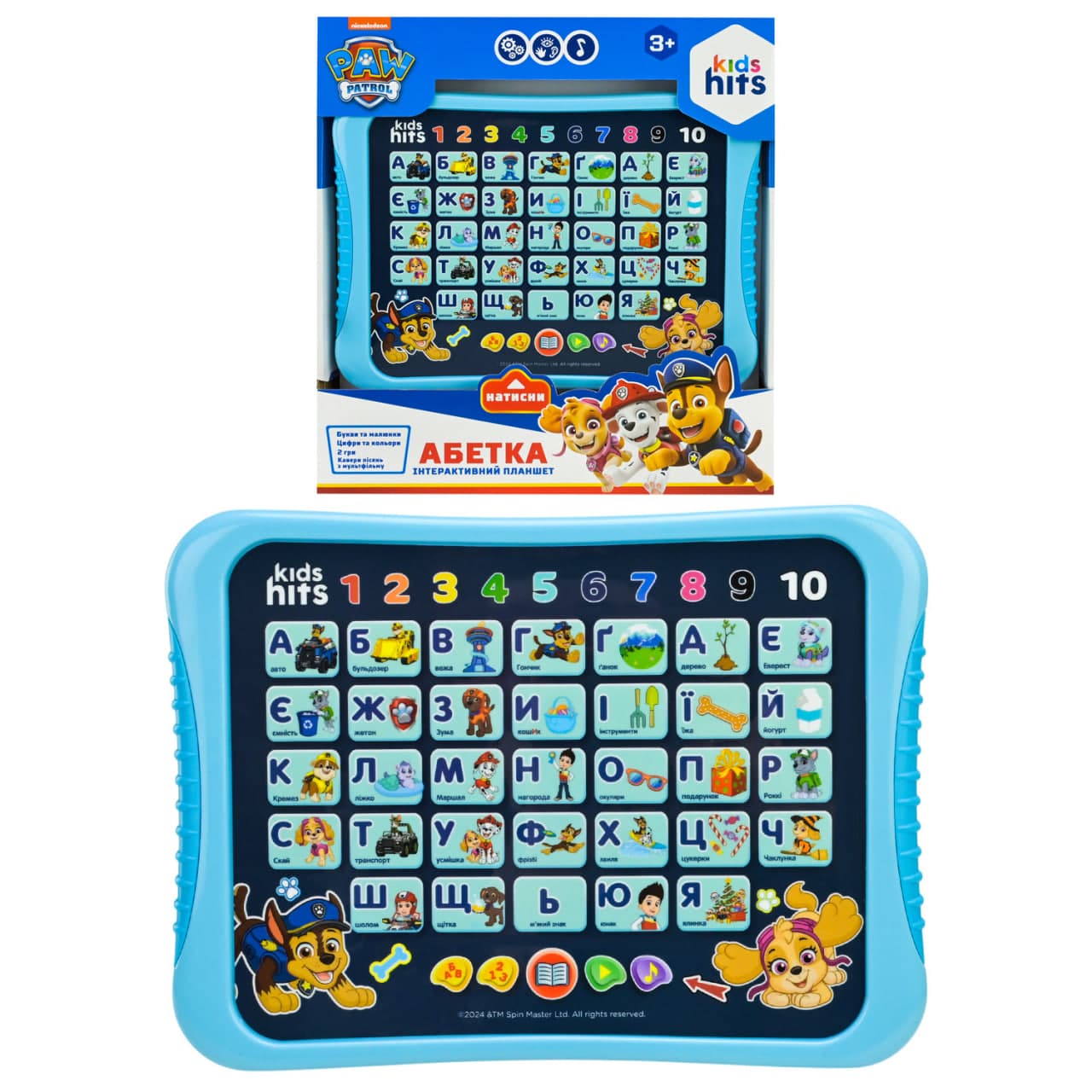 Планшет "Абетка" Paw Patrol,звук,в кор-ці,25х27х4см №KH01/014L(48) КІ