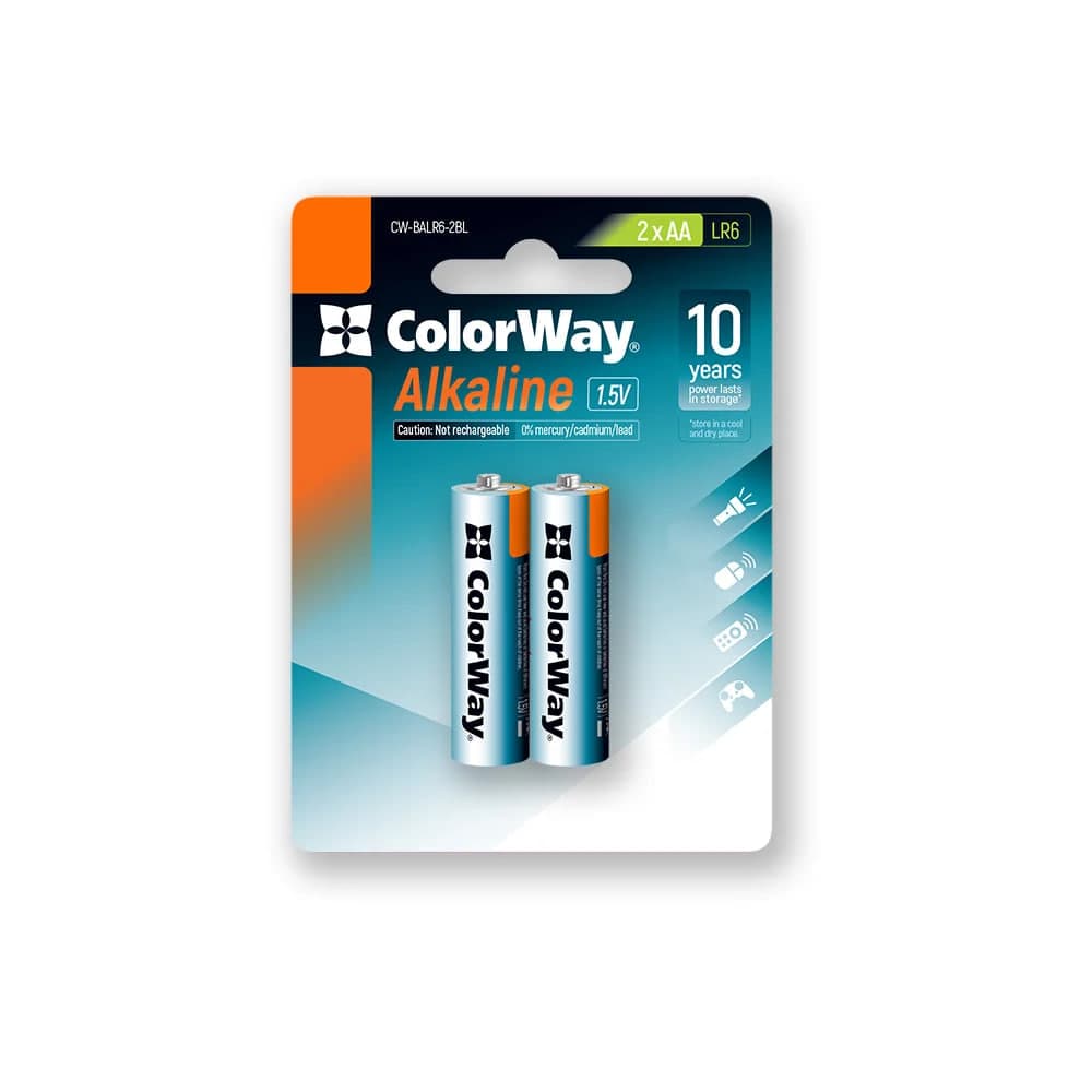 Батарейки ColorWay Alkaline Power LR-06/блістер 2шт