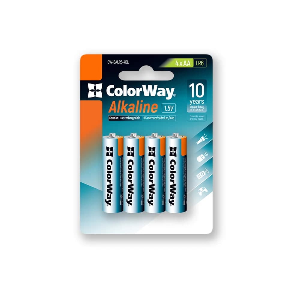 Батарейки ColorWay Alkaline Power LR-06/блістер 4шт