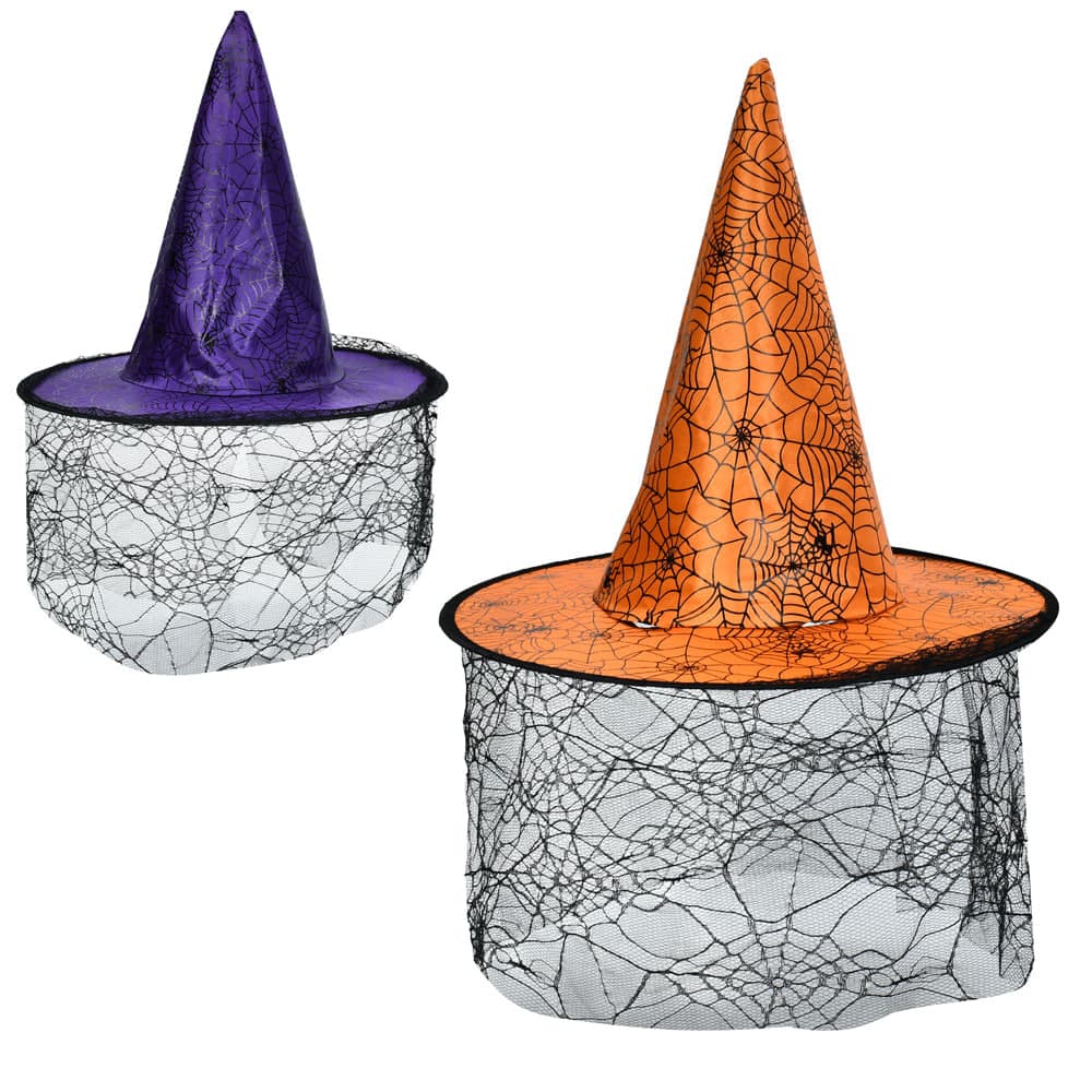 Аксес. для свята :капелюх 38х38х38см(складний),сітка Хелловін/Halloween №MK 5760(48)