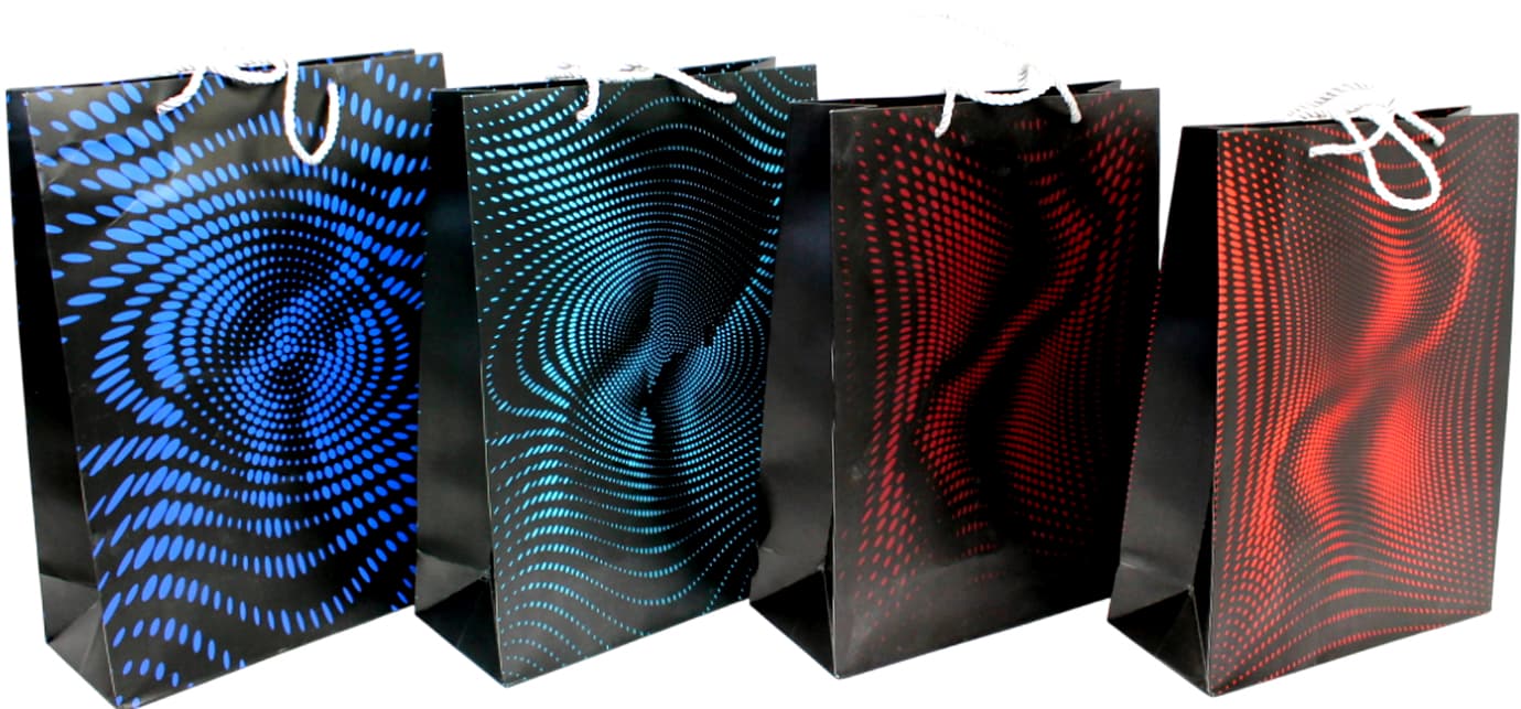 Пакет подарунковий папер. 24,5х9,5х32см мікс,4 види №P-L031/461510/Лідер/(12)