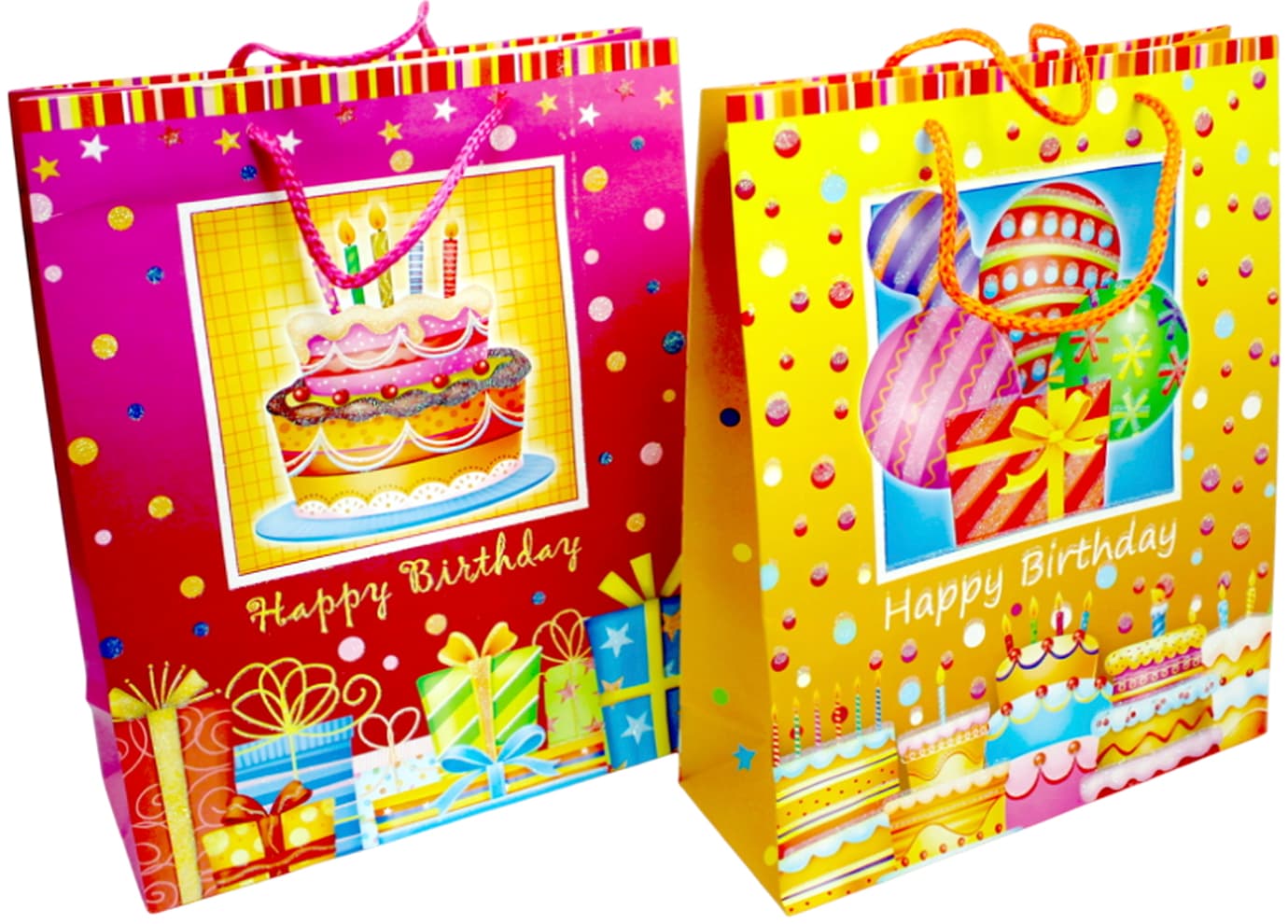 Пакет подарунковий папер. "Happy Birthday" 26х10х32см,96-29/2114L №/461399/Leader/(12)