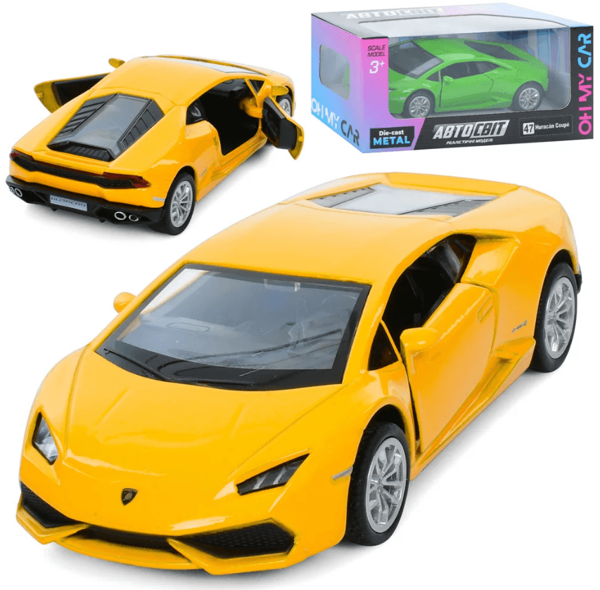 Машина інер-а метал. "Автосвіт" Lamborghini Huracan (1:40) 12,5см,в кор-ці №AS-3096(48)