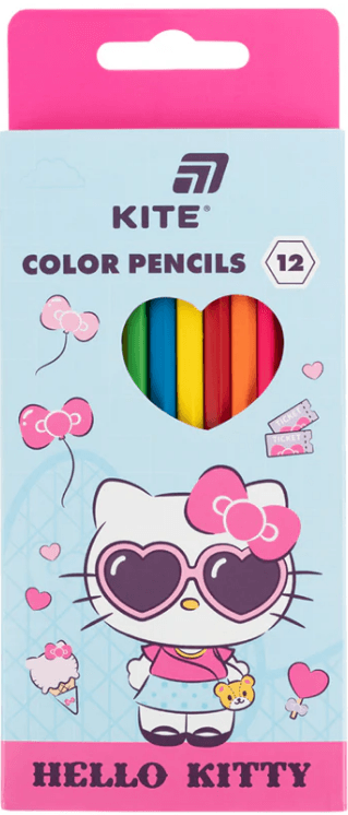 Олівці кольор. 12 кольор. "Kite" №HK26-051 Hello Kitty(12)(240)