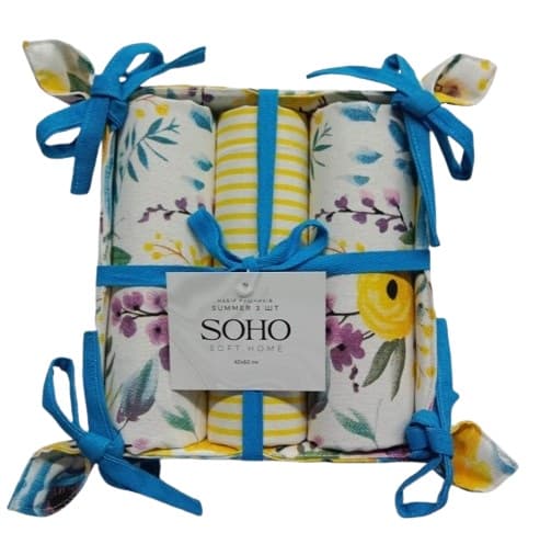 Набор полотенец хлопковых Soho Summer 40х60см 3шт BS 87407A/6800