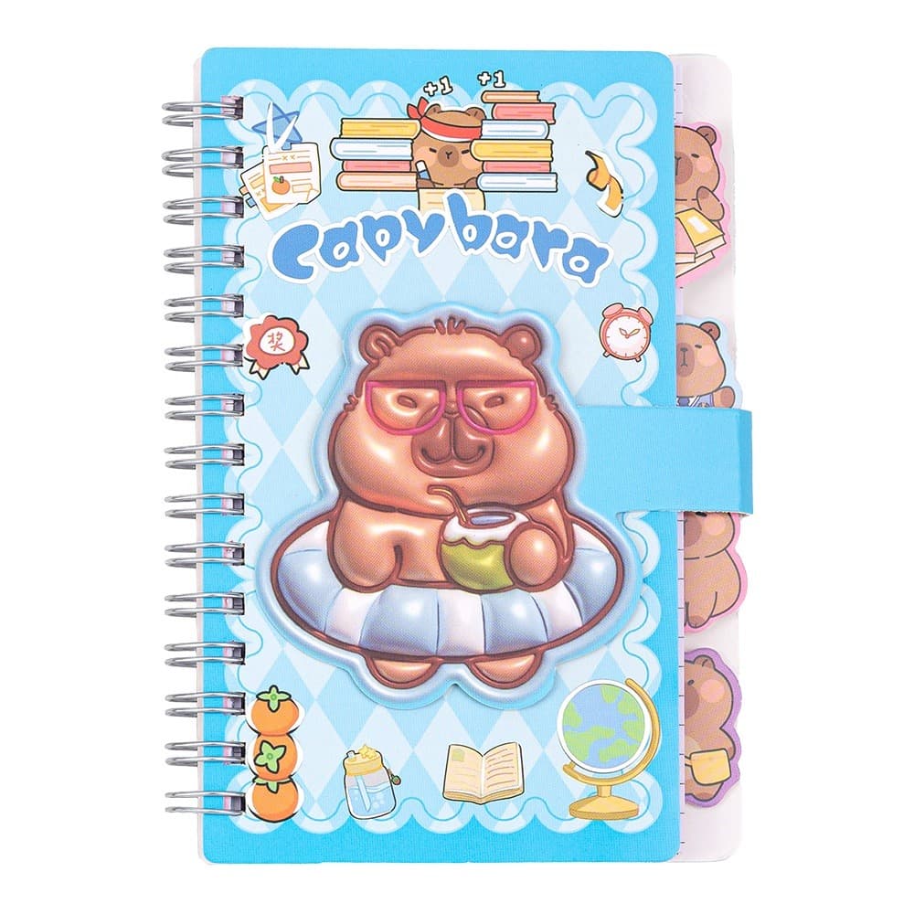 Блокнот пруж. бок. А6 60арк. кліт. з магніт. заст. "Kids line. Capybara" №ZB.700027/Zibi/