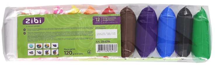 Набір для ліплення "Zibi" Kids з повітряним пластілином 12кольор. №ZB.6296(182)