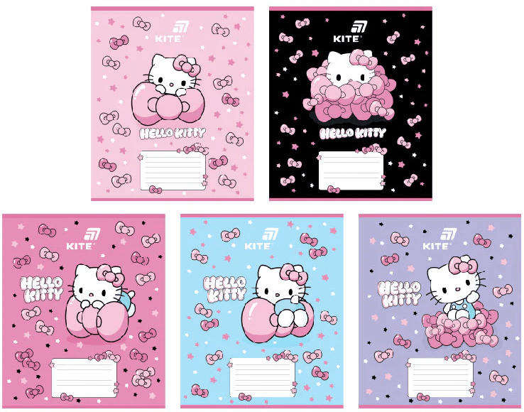 Зошит 18арк. кліт. "Kite" софт тач + УФ лак Hello Kitty №HK26-236-1(20)(400)