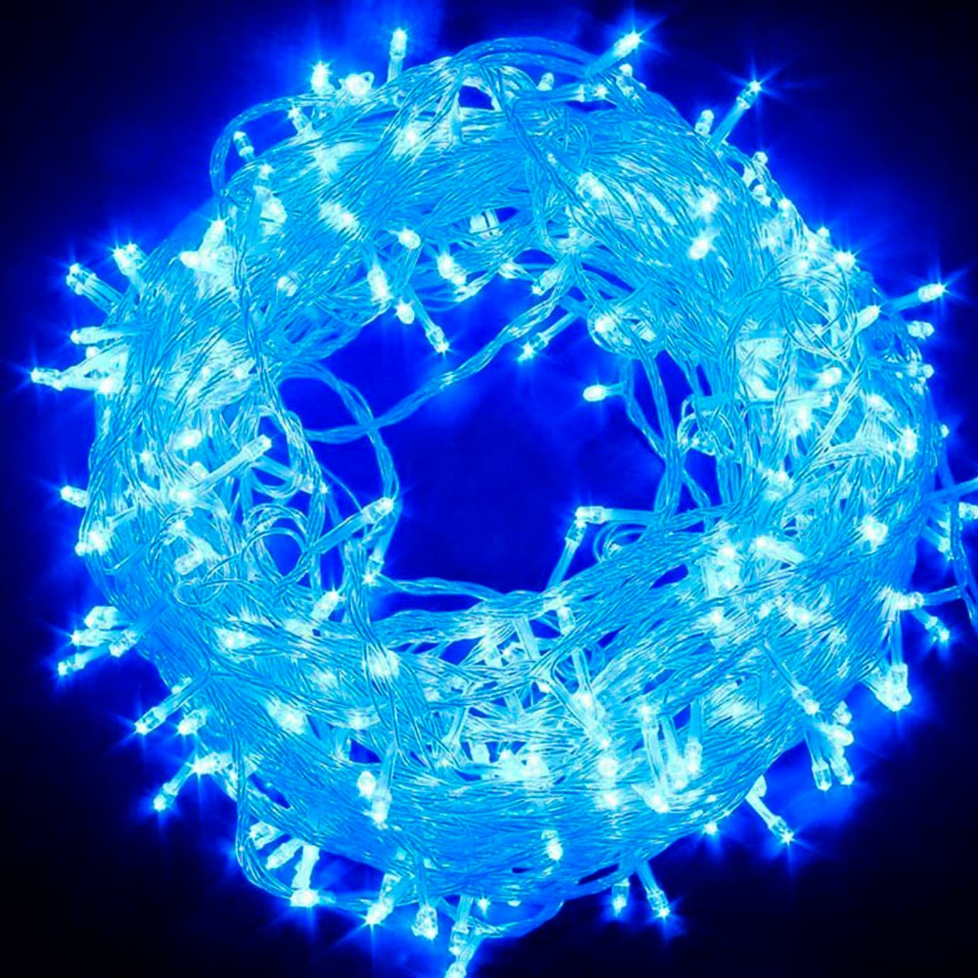 Гирлянда электрич. "String" 500LED неон. жёл.-син.,прозрач. провод L-30м №K-113/1150-26
