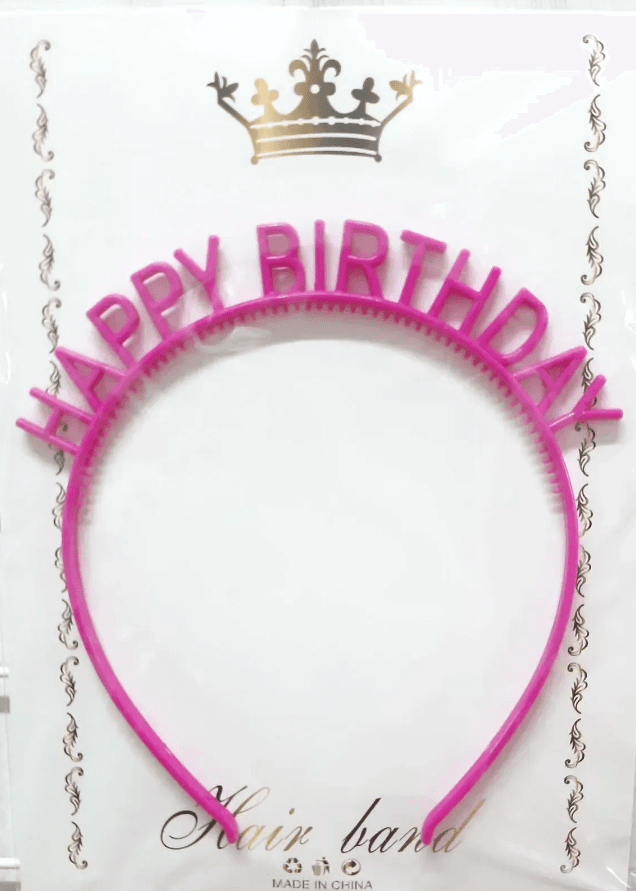 Обруч для волосся "Happy birthday" помаранчевий №15824(20)